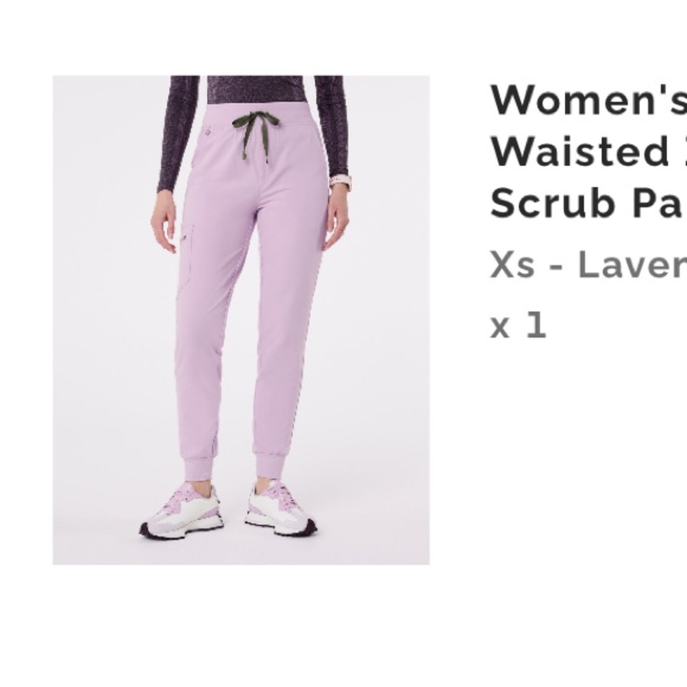 Lilac Women’s Scrub Set - Top & Jogger Pants - Picture 7 of 8
